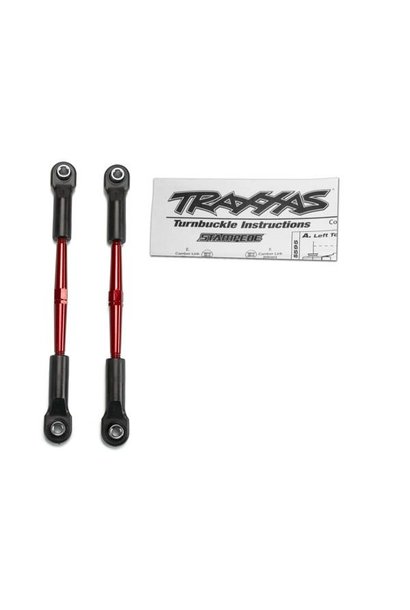 Turnbuckles, aluminum (red-anodized), toe links, 61mm (2)(as, TRX2336X