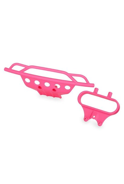 Bumper, front/ bumper mount, front (PINK), TRX5835P