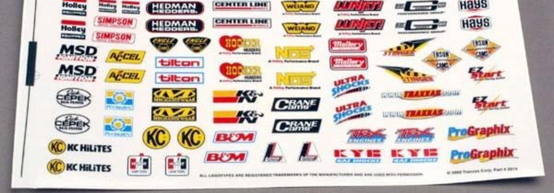 Decal sheet, racing sponsors, TRX2514