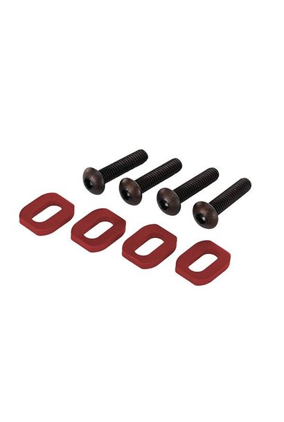 Washers, motor mount, aluminum (red-anodized) (4)/ 4x18mm BCS (4), TRX7759R