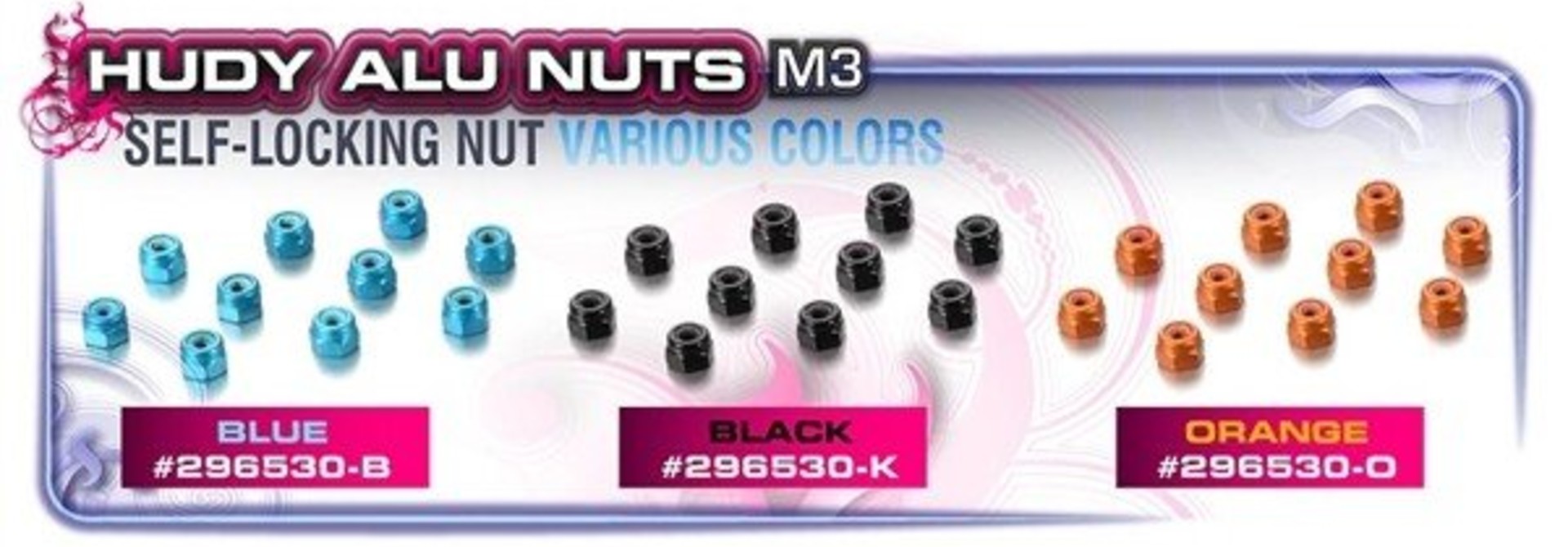 ALU NUT M3 - BLUE (10). H296530-B