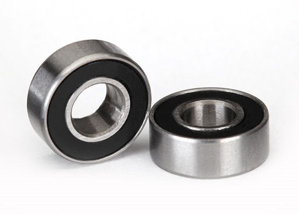 Ball bearings, black rubber sealed (5x11x4mm) (2), TRX5116A-1