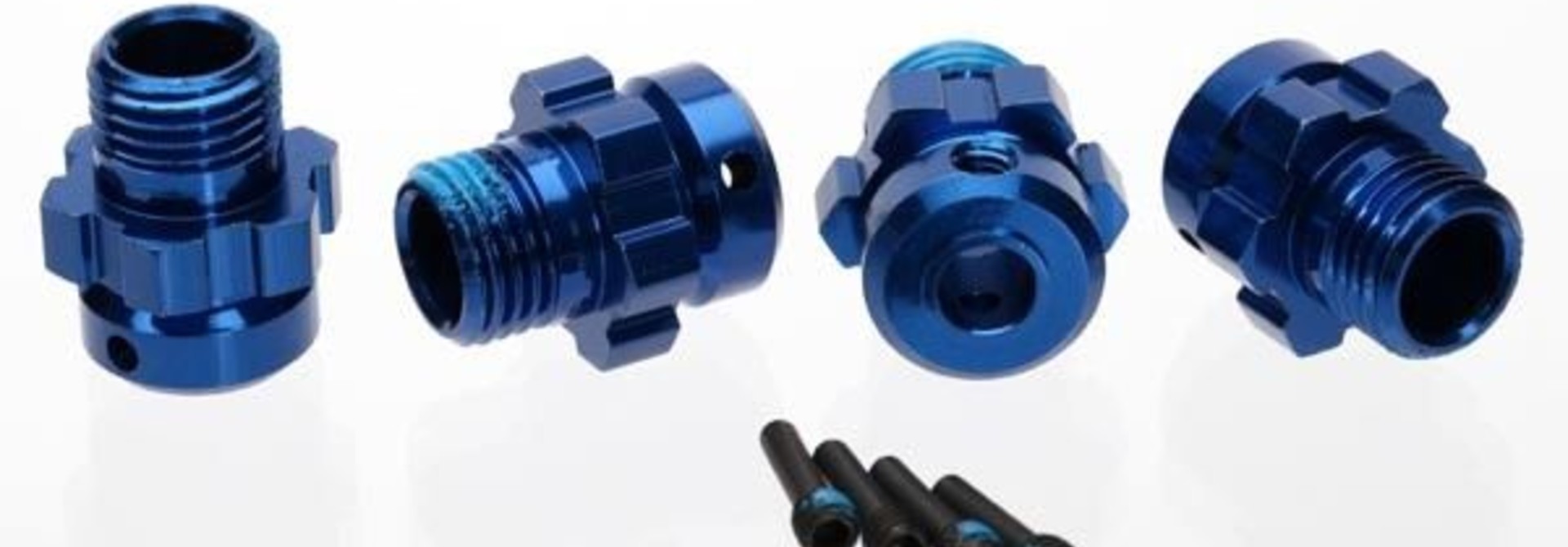 Wheel hub, splined, 17mm, 6061-T6 aluminum (blue-anodized) (, TRX6469