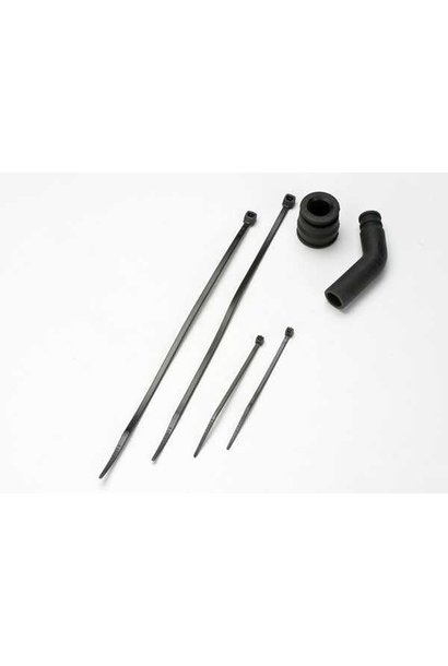 Pipe coupler, molded (black)/ exhaust deflecter (rubber, bla, TRX5245X