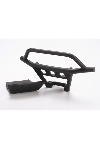 Bumper, front/ skidplate, front (black), TRX6735