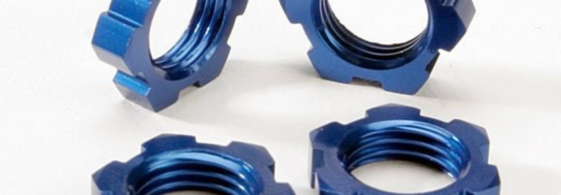 Wheel nuts, splined, 17mm (blue-anodized) (4), TRX5353