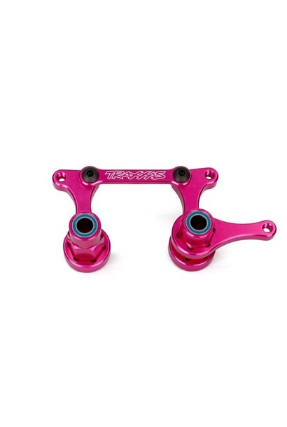 Steering bellcranks, drag link (blue-anodized T6 PINK, TRX3743P