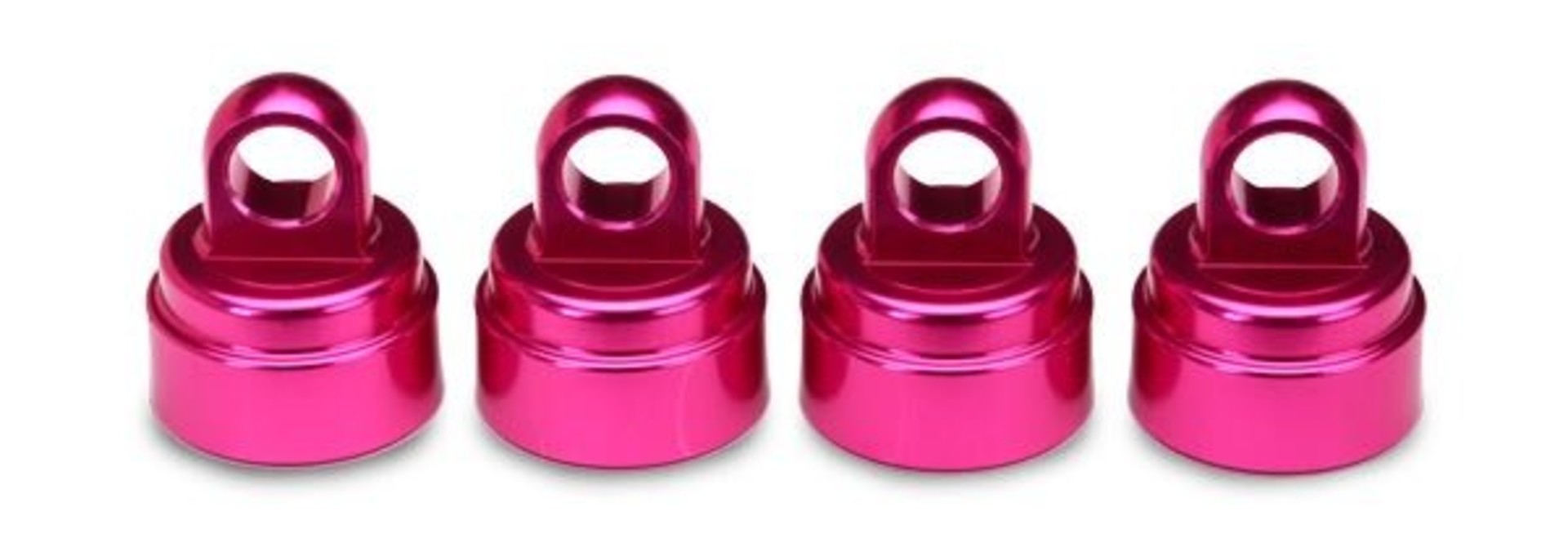 Shock caps, aluminum (Pink-an odized) (4) (fits all Ultra Sh, TRX3767P