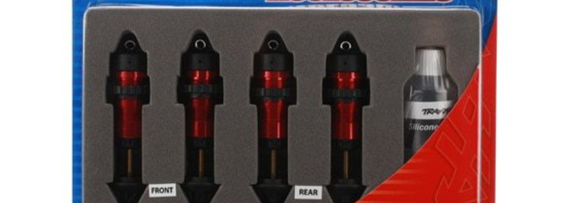 Shocks, GTR aluminum, red-anodized bodies with TiN shafts (f, TRX5460R