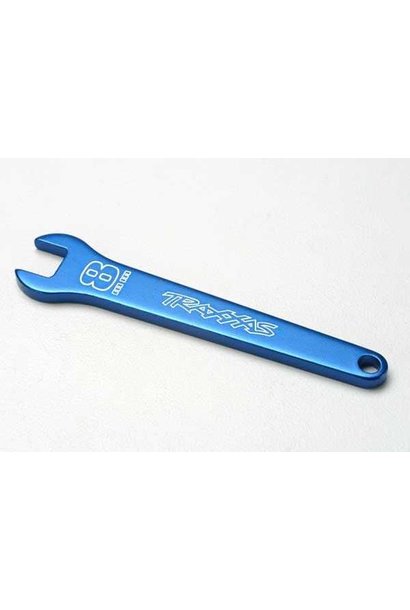 Flat wrench, 8mm (blue-anodized aluminum), TRX5478