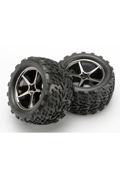 Tires and wheels, assembled, glued (Gemini black chrome whee, TRX7174A