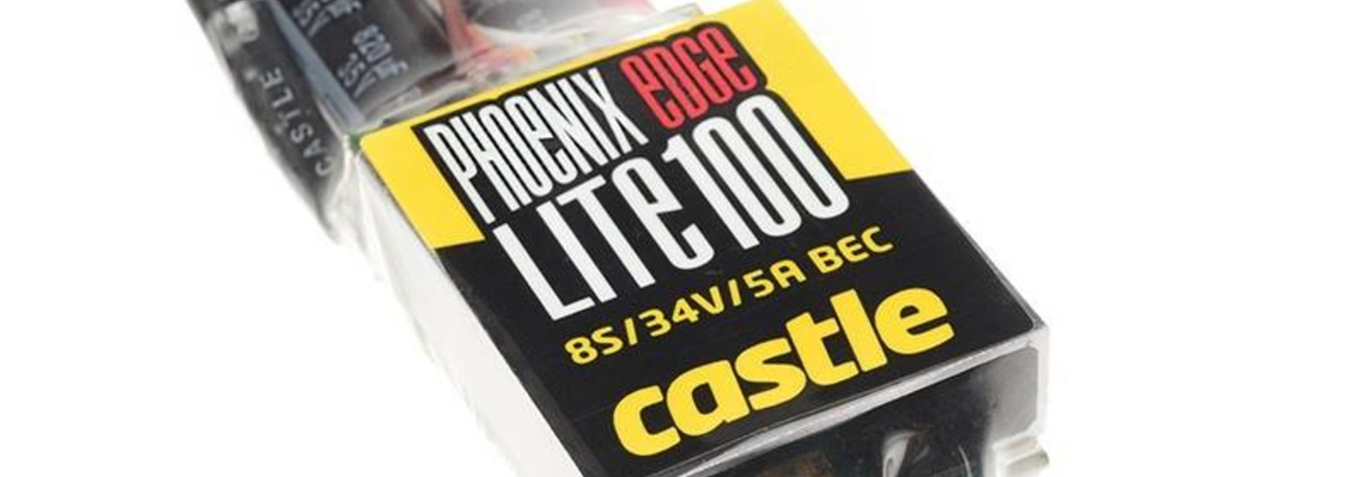 Castle - Phoenix Edge Lite 100 - Hoog-vermogen Air-Heli Brushless regelaar - Lightgewicht versie - Datalogging - Telemetrie mogelijkheid - Aux. kabel - 2-8S - 100A - 5A SBec