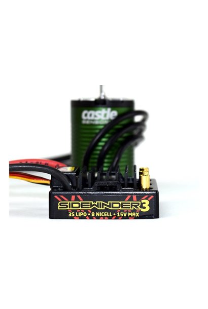 Castle - SV-3 Sidewinder Waterproof - Combo - 1-10 Sport Car regelaar met 1406-4600 Sensorless motor