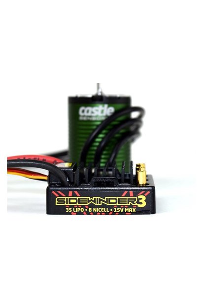 Castle - SV-3 Sidewinder Waterbestendig - Combo - 1-10 Sport Car regelaar met 1406-5700 Sensorless motor