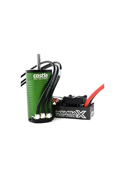 Castle - Mamba X SCT - Combo - 1-10 Extreem SCT regelaar met 1415-2400 5mm motoras Sensored Motor