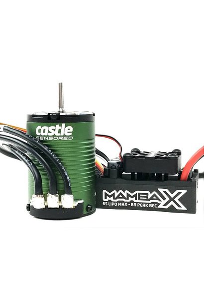 Castle - Mamba X SCT - Combo - 1-10 Extreem SCT regelaar met 1410-3800 Sensored Motor