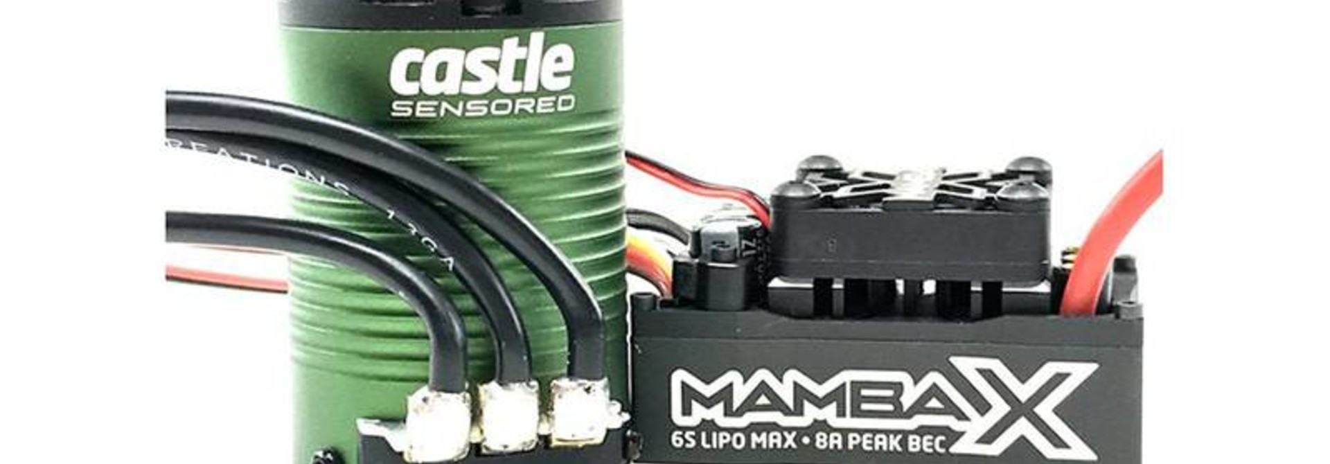 Castle - Mamba X SCT - Combo - 1-10 Extreem SCT regelaar met 1410-3800 5mm motoras Sensored Motor