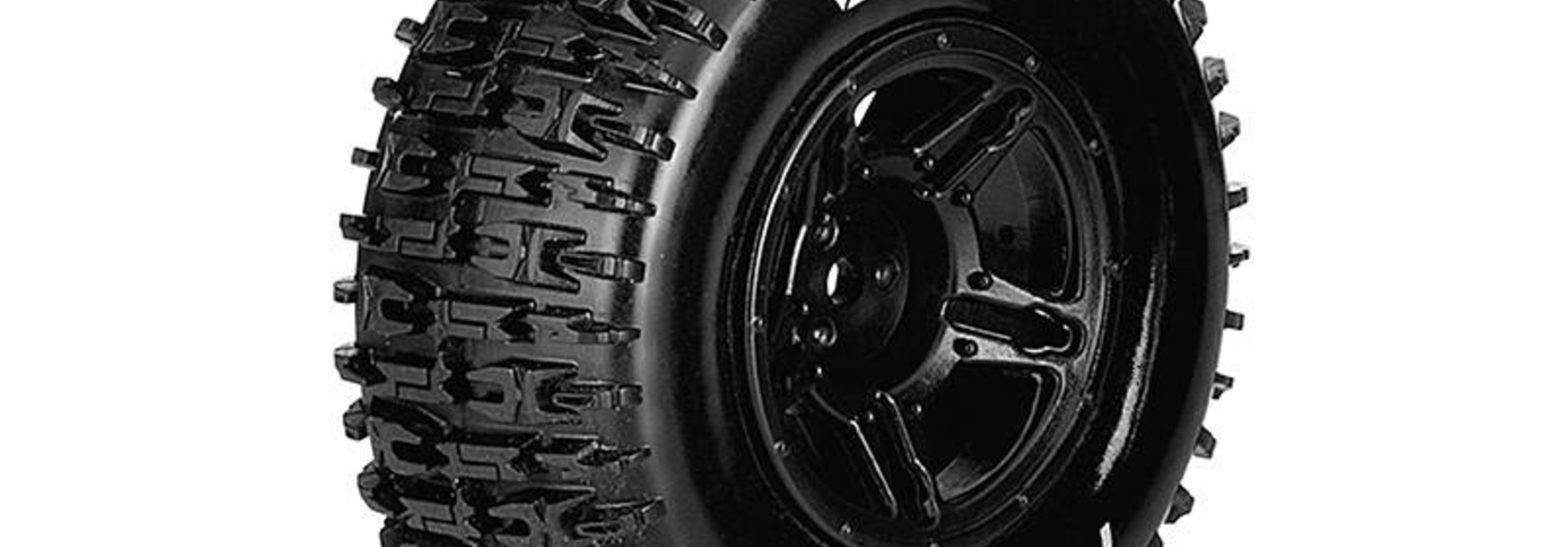 Louise RC - SC-PIONEER - 1-10 Short Course Tire Set - Mounted - Soft - Black Rims - Hex 12mm - SLASH 2WD - Front - L-T3148SBTF