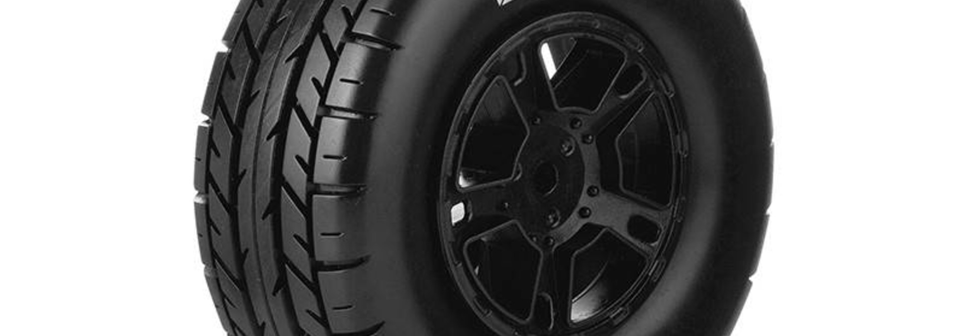 Louise RC - SC-ROCKET - 1-10 Short Course Tire Set - Mounted - Soft - Black Rims - Hex 12mm - SLASH 2WD - Front - L-T3154SBTF