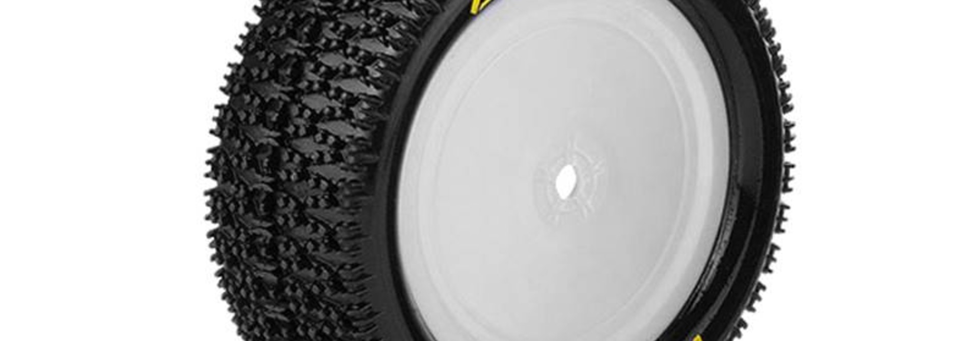 Louise RC - E-MAGLEV - 1-10 Buggy Tire Set - Mounted - Soft - White Rims - Hex 12mm - 4WD - Front - L-T3174SWKF