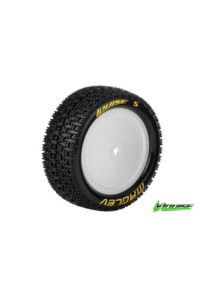 Louise RC - E-MAGLEV - 1-10 Buggy Tire Set - Mounted - Soft - White Rims - Hex 12mm - 4WD - Front - L-T3174SWKF