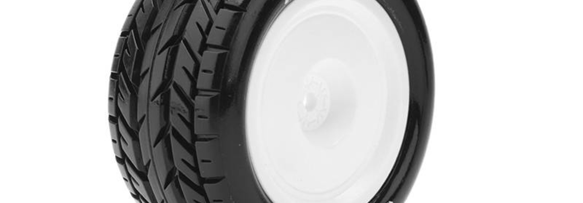 Louise RC - E-ROCKET - 1-10 Buggy Tire Set - Mounted - Soft - White Rims - Hex 12mm - 4WD - Rear - L-T3188SWKR