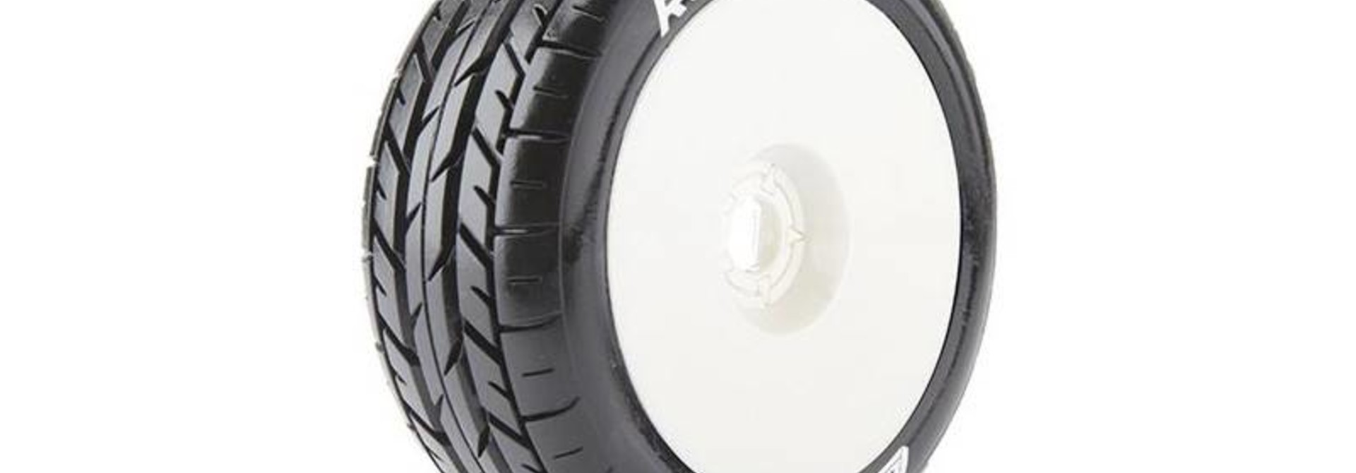 Louise RC - B-ROCKET - 1-8 Buggy Tire Set - Mounted - Soft - White Rims - Hex 17mm - L-T3190SW