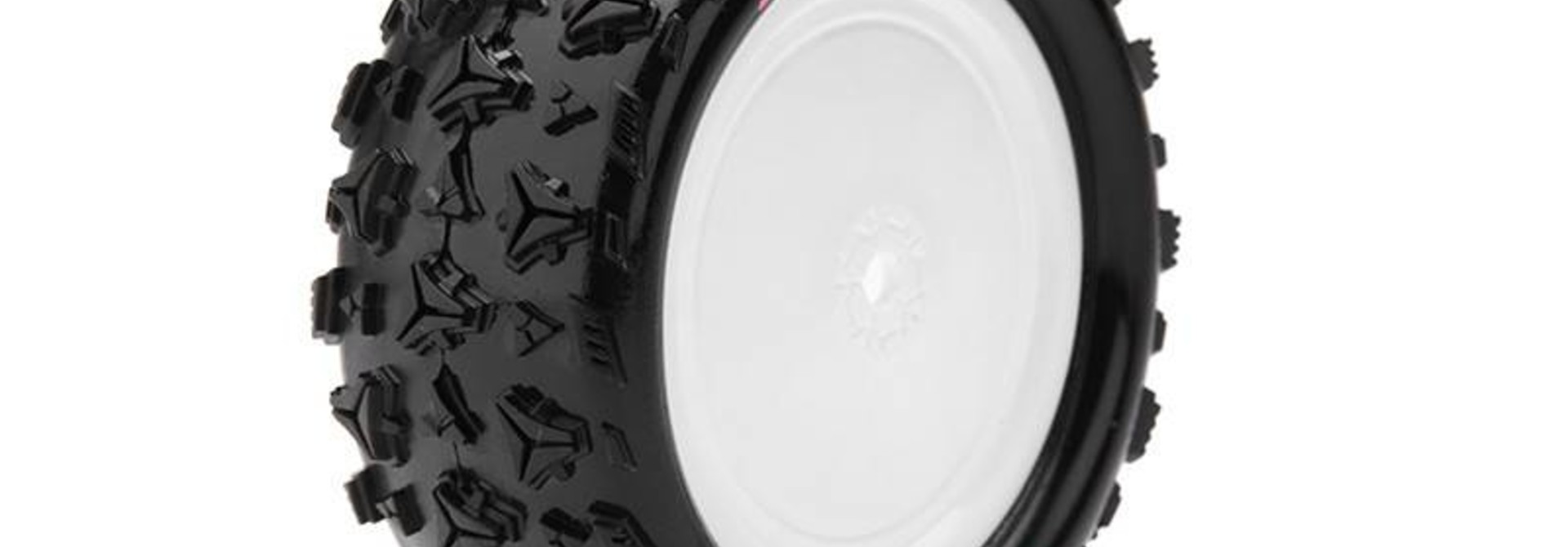 Louise RC - E-SPIDER - 1-10 Buggy Tire Set - Mounted - Soft - White Rims - Hex 12mm - 4WD - Front - L-T3198SWKF