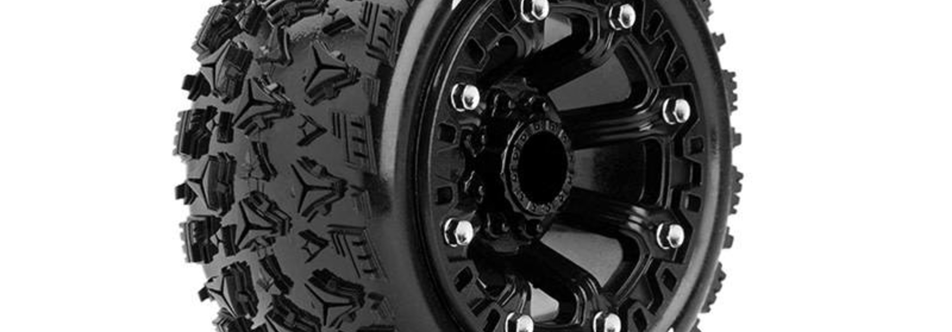 Louise RC - ST-SPIDER - 1-16 Truck Tire Set - Mounted - Sport - Black 2.2 Rims - Hex 12mm - L-T3200SB