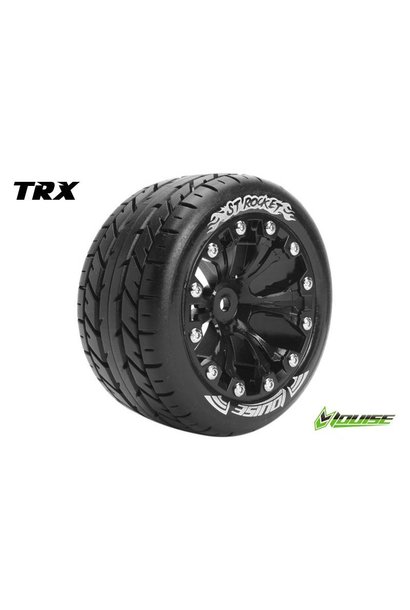 Louise RC - ST-ROCKET - 1-10 Stadium Truck Tire Set - Mounted - Sport - Black 2.8 Rims - BB - L-T3208SBB