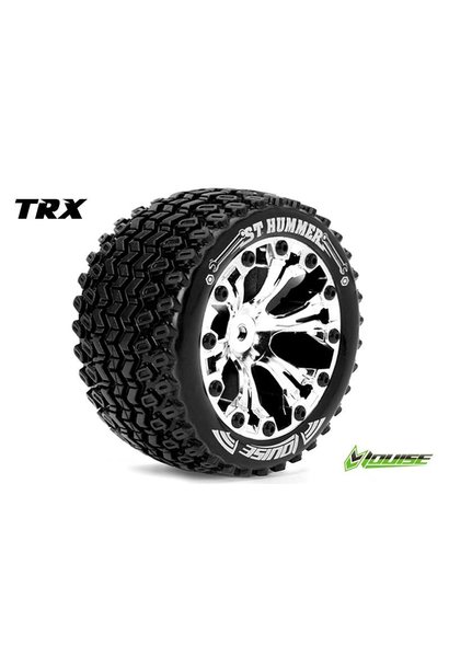 Louise RC - ST-HUMMER - 1-10 Stadium Truck Tire Set - Mounted - Sport - Chrome 2.8 Rims - BB - L-T3209SCB