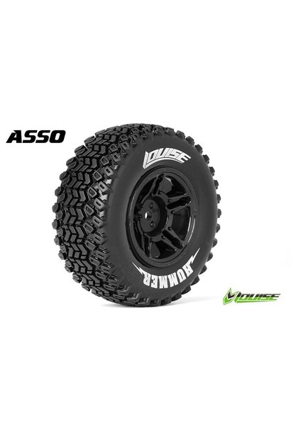 Louise RC - SC-HUMMER - 1-10 Short Course Tire Set - Mounted - Soft - Black Rims - ASSO SC10 4X4 - L-T3224SBAA