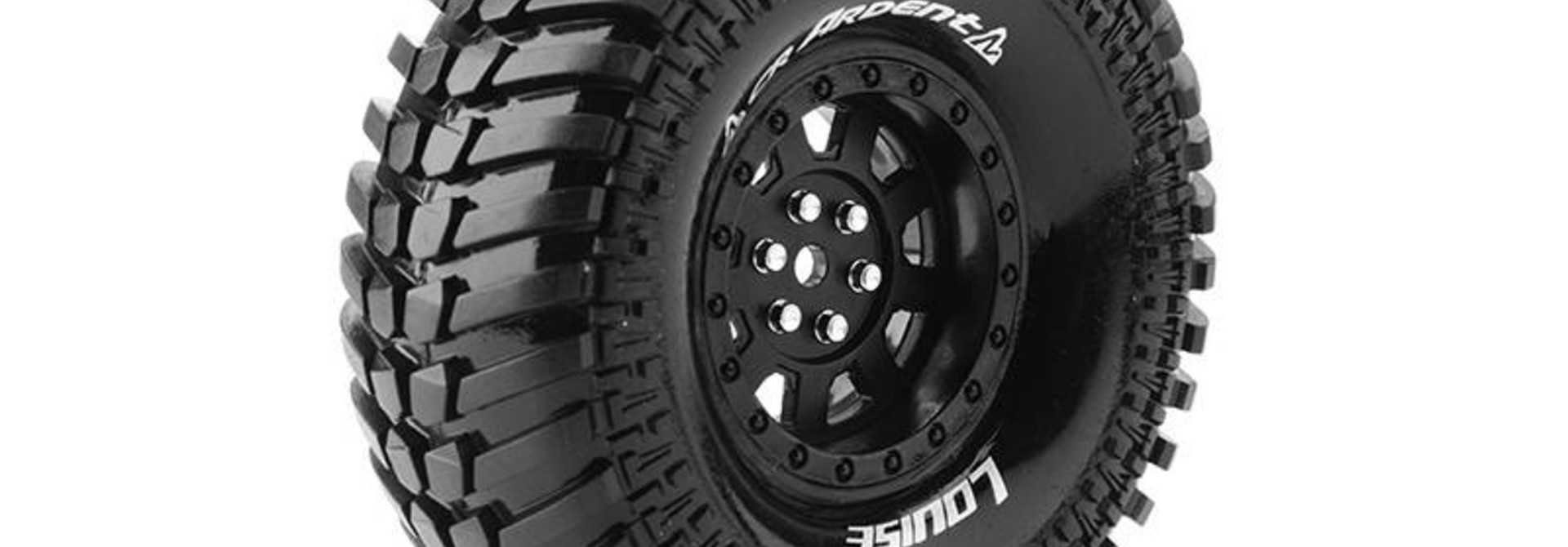 Louise RC - CR-ARDENT - 1-10 Crawler Tire Set - Mounted - Super Soft - Black 1.9 Rims - Hex 12mm - L-T3232VB