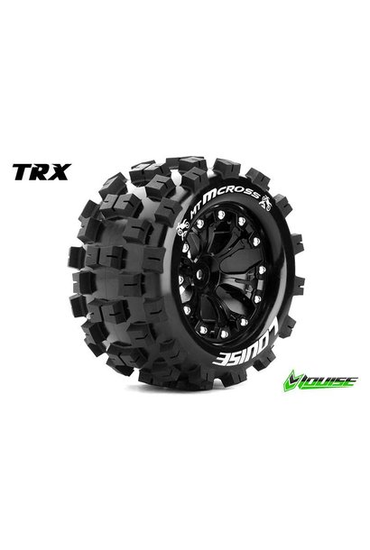 Louise RC - MT-MCROSS - 1-10 Monster Truck Tire Set - Mounted - Sport - Black 2.8 Rims - 0-Offset - Hex 12mm - L-T3274SB