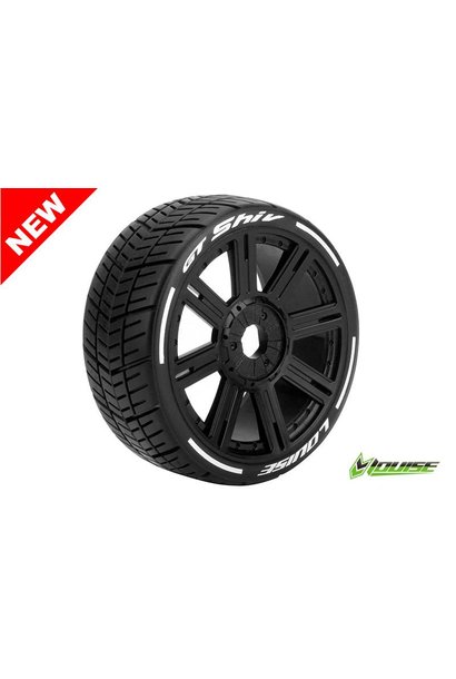 Louise RC - MFT - GT-SHIV - 1-8 Buggy Tire Set - Mounted - Soft  - Black Spoke Rims - Hex 17mm - L-T3284SB