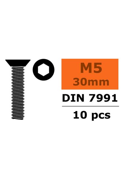 Revtec - Verzonkenkopschroef - Binnenzeskant - M5X30 - Staal - 10 st