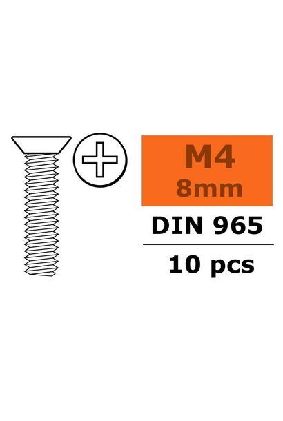 Revtec - Verzonkenkopschroef - Philips - M4X8 - Gegalvaniseerd staal - 10 st