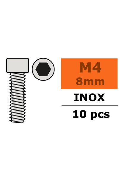Revtec - Cilinderschroef - Binnenzeskant - M4X8 - Inox - 10 st