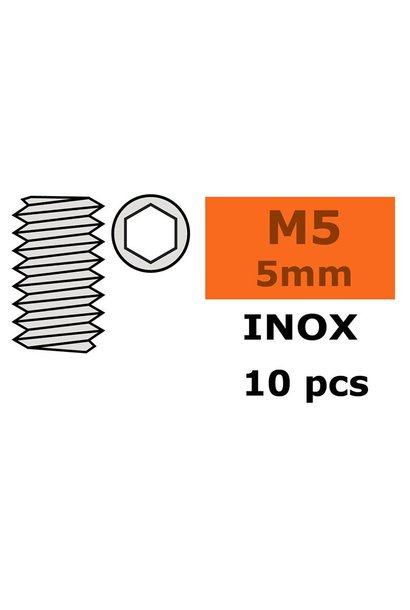 Revtec - Stelschroef - Binnenzeskant - M5X5 - Inox - 10 st