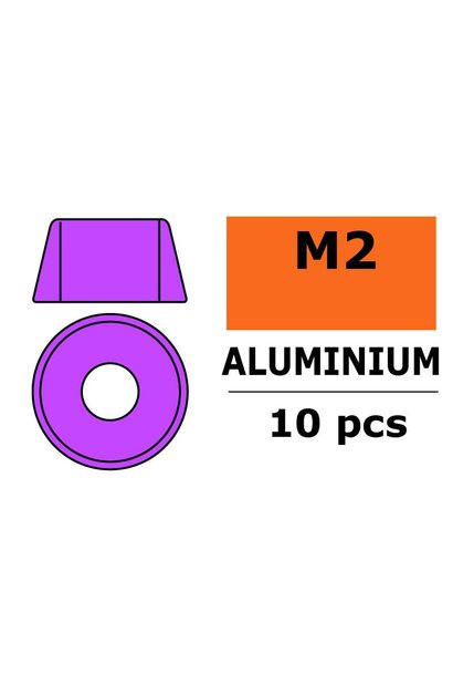 Revtec - Aluminium sluitring - voor M2 Cilinderkopschroeven - BD=6mm - Paars - 10 st