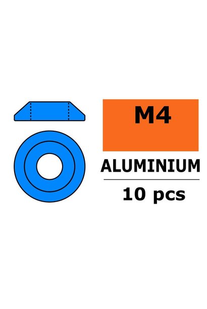 Revtec - Aluminium sluitring - voor M4 Laagbolkopschroeven - BD=12mm - Blauw - 10 st