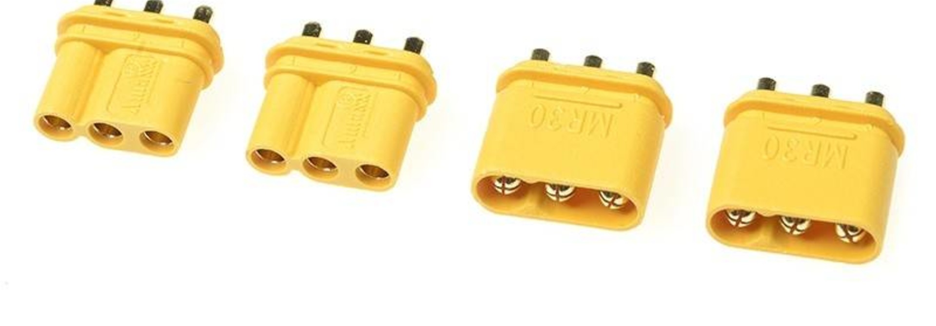 Revtec - Connector - MR-30PB 3-Polig - Goud contacten - Man. + Vrouw. - 2 paar