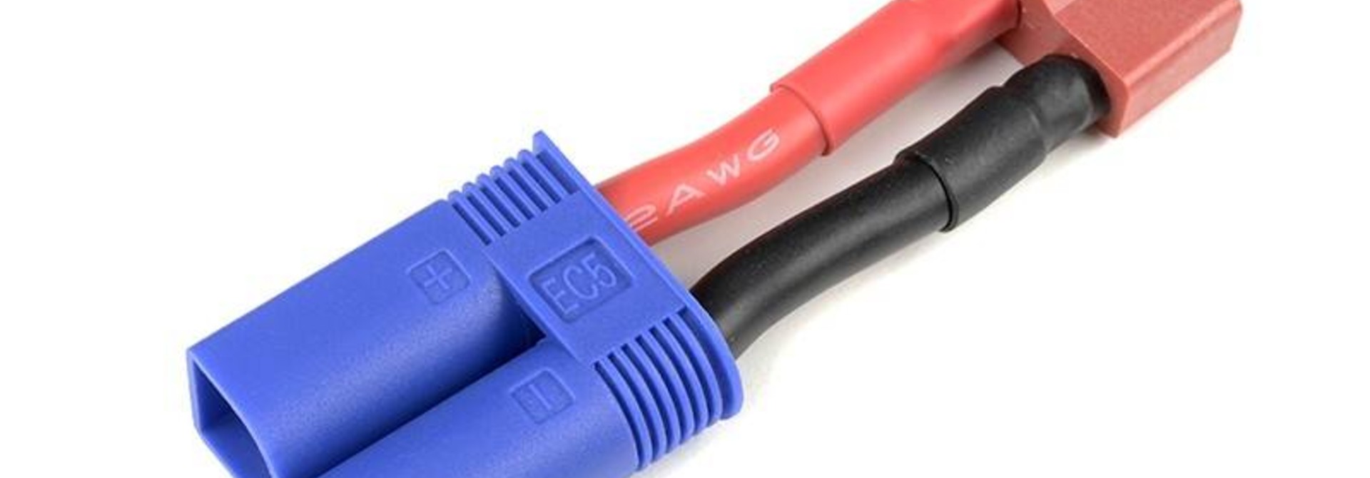 Revtec - Power adapterkabel - Deans connector man.  EC-5 connector man. - 12AWG Siliconen-kabel - 1 st