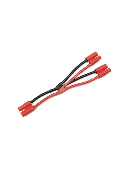 Revtec - Power Y-kabel - Parallel - 3.5mm Goudconnector - 14AWG Siliconen-kabel - 12cm - 1 st