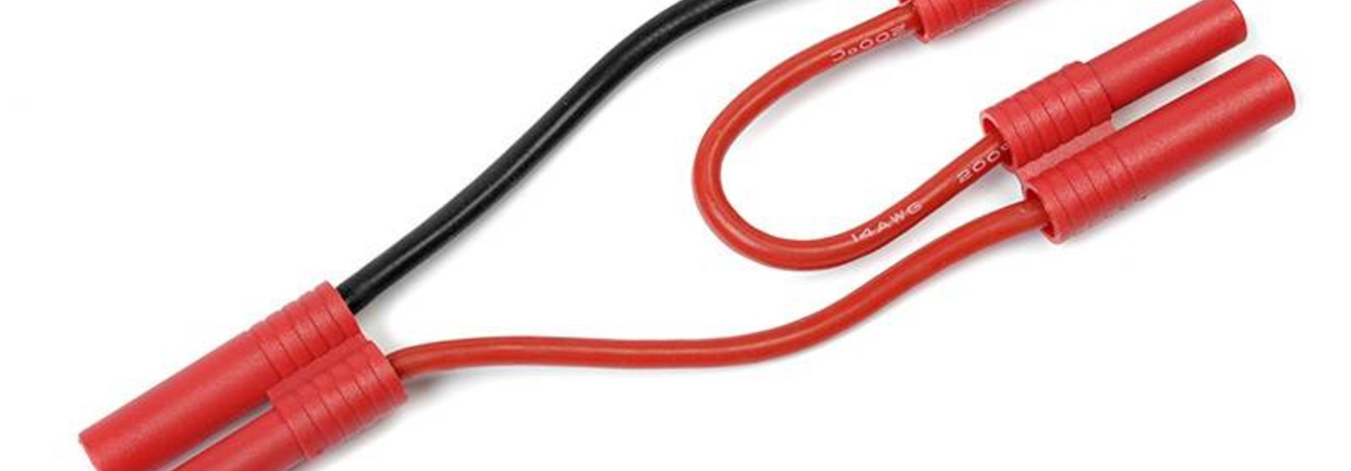 Revtec - Power Y-kabel - Serieel - 4.0mm Goudconnector - 14AWG Siliconen-kabel - 12cm - 1 st