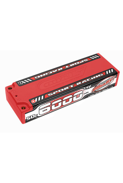 Team Corally - Sport Racing 50C LiPo Battery - 6000mAh - 7.4V - Stick 2S -  4mm Bullit