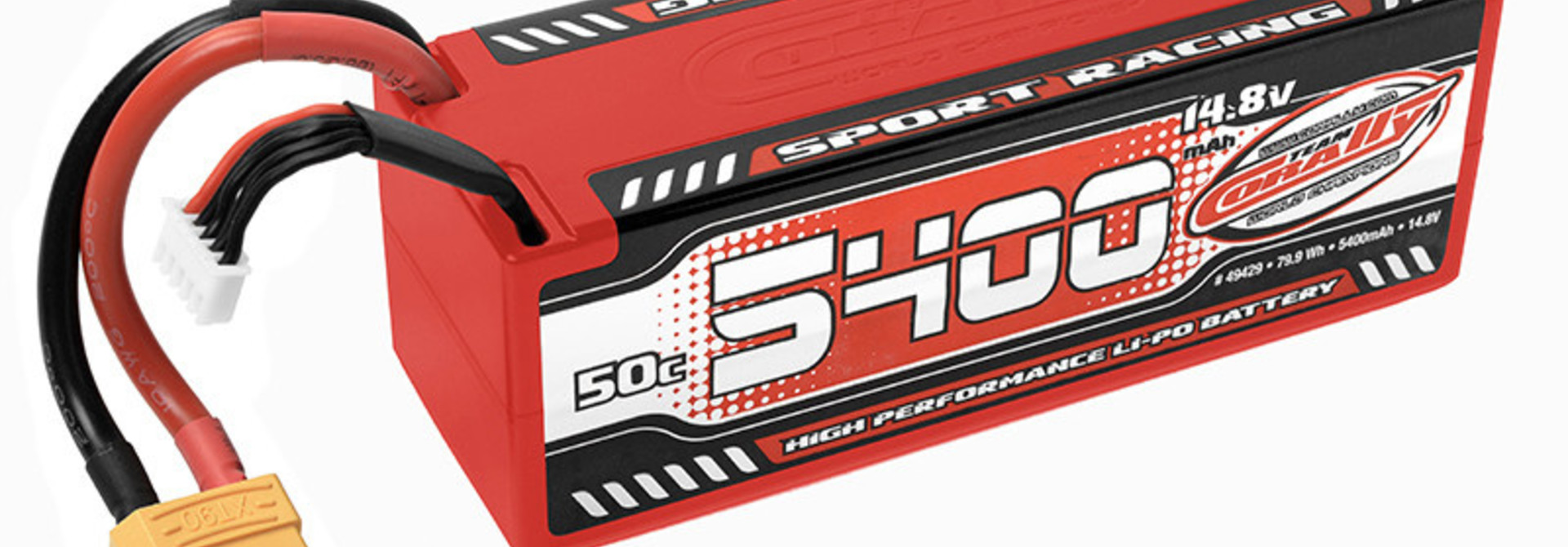 Team Corally - Sport Racing 50C LiPo Battery - 5400mAh - 14.8V - Stick 4S - Hard Wire - XT90