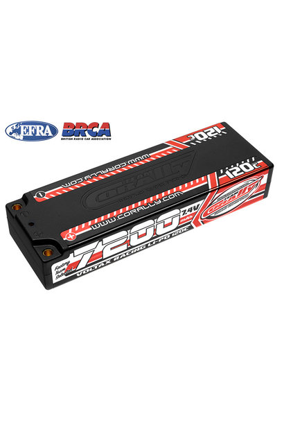 Team Corally - Voltax 120C LiPo Battery - 7200mAh - 7.4V - Stick 2S -  4mm Bullit