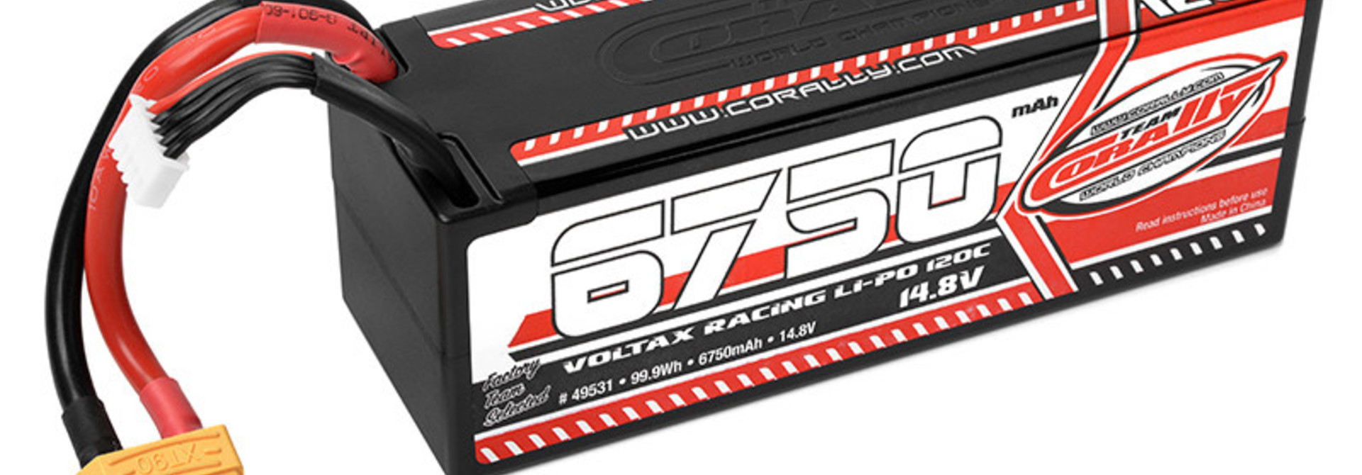 Team Corally - Voltax 120C LiPo Battery - 6750mAh - 14.8V - Stick 4S - Hard Wire - XT90