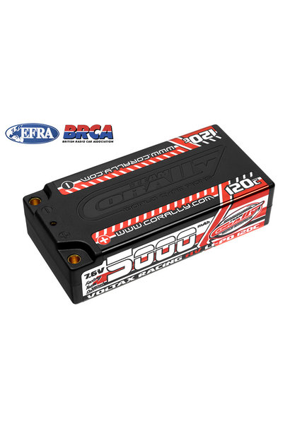 Team Corally - Voltax 120C LiPo HV Battery - 5000 mAh - 7.6V - Shorty 2S - 4mm Bullit